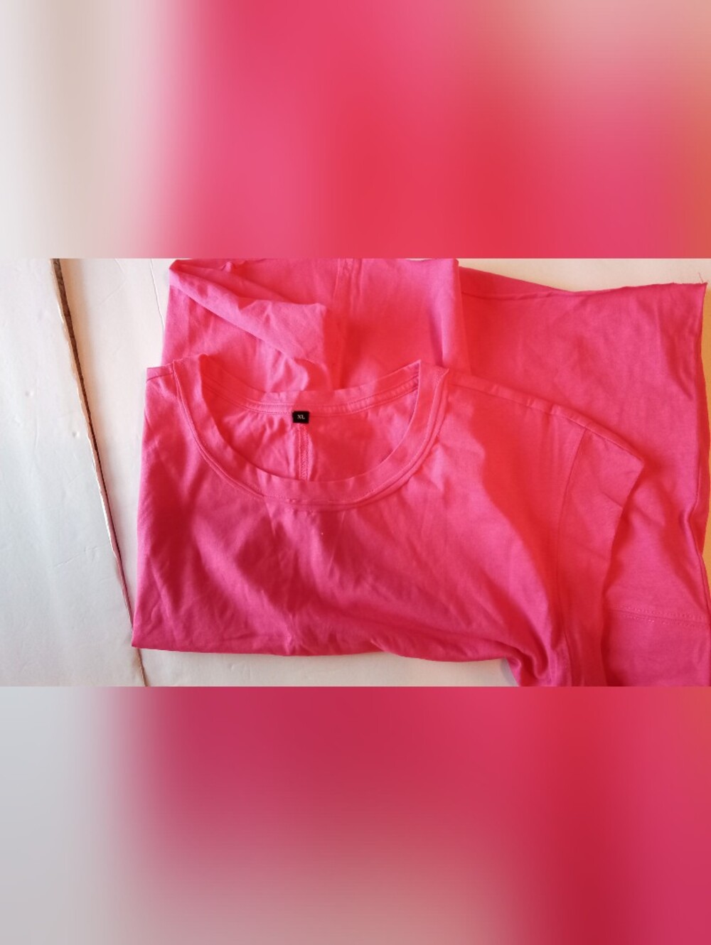 Hot Pink Crew Neck Tee